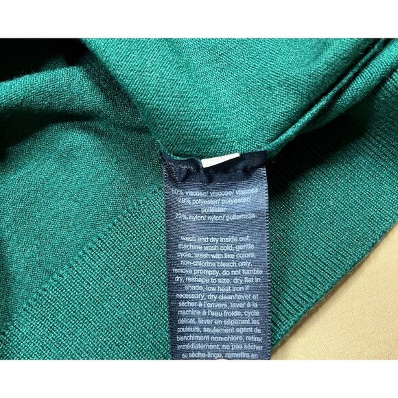 Tommy Hilfiger Pullover Womens Small Green Turtle Neck Knitwear Preppy Logo - Picture 6 of 9